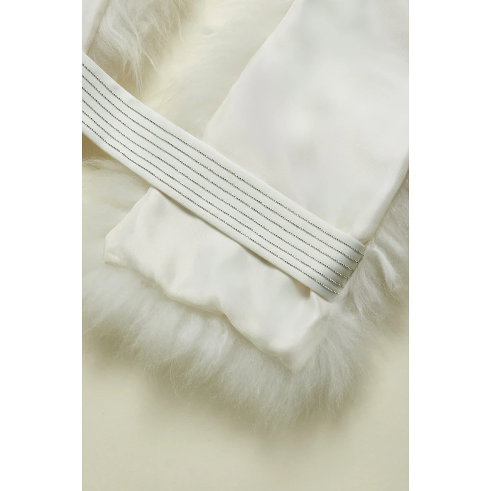 PESERICO Echte kasjmiergeitenbontkraag White Dames