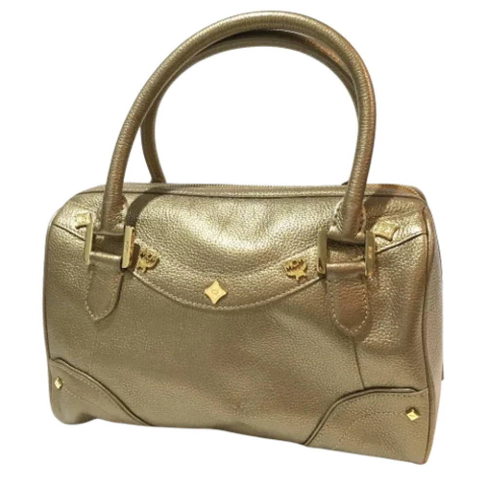 MCM Pre-owned Leather handbags Yellow Dames