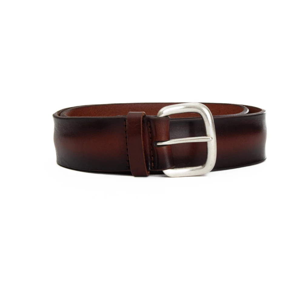 Orciani Bruin Leren Riem Sheffield Gesp Brown Heren