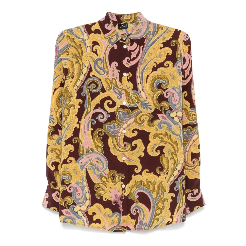 ETRO Grafische Print Zijden Overhemd Multicolor Dames