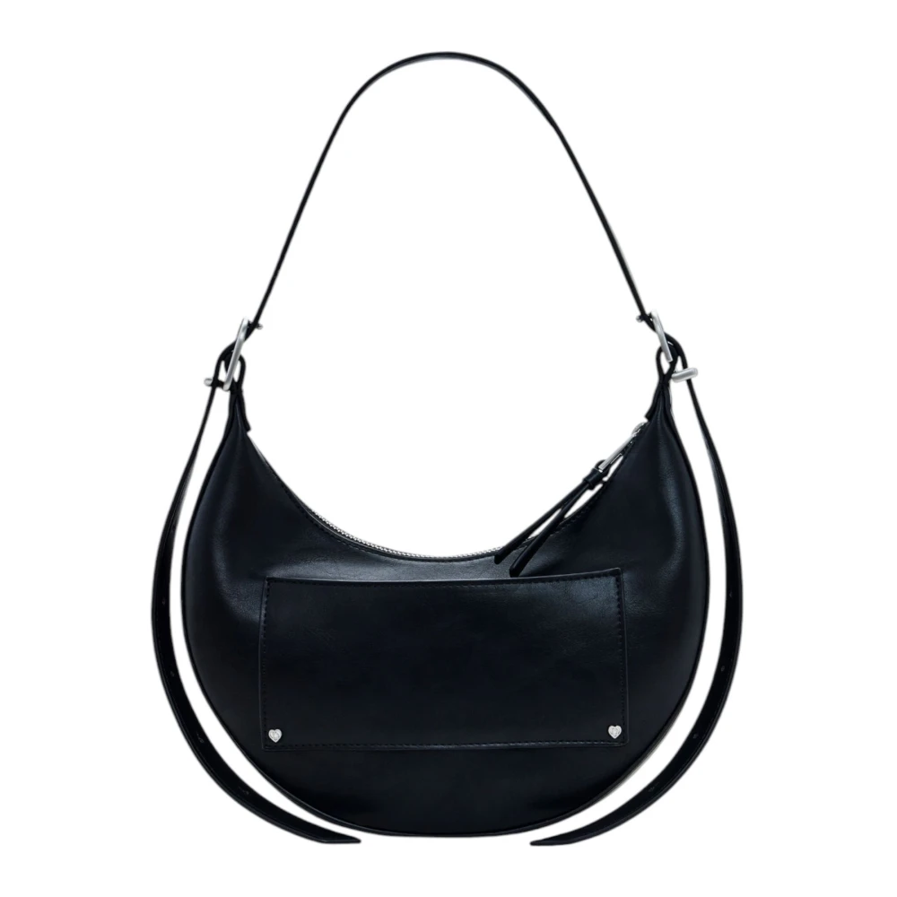 Desigual Zwarte handtas met ritssluiting voor vrouwen Black Dames