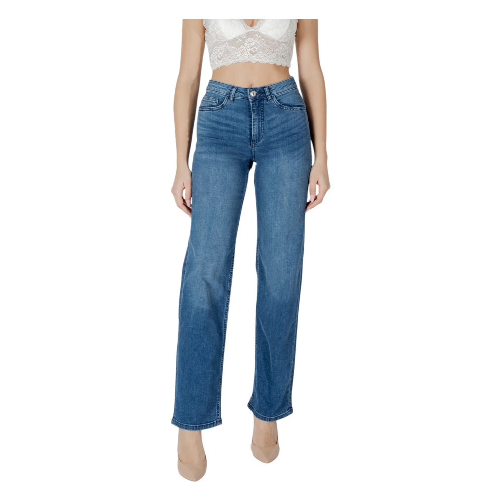Ichi Wijde Jeans Lente Zomer Collectie Blue Dames