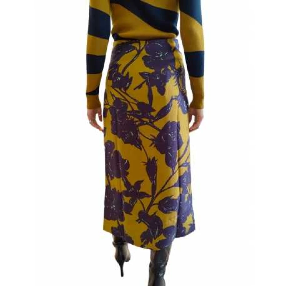 Essentiel Antwerp Mauve Bloemen Zijden Rok Glavia Toffee Multicolor Dames