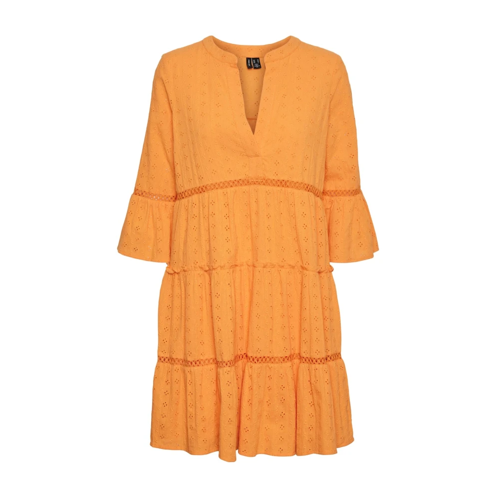 Oransje Vero Moda Vmdicthe 3/4 Tunic Kjole
