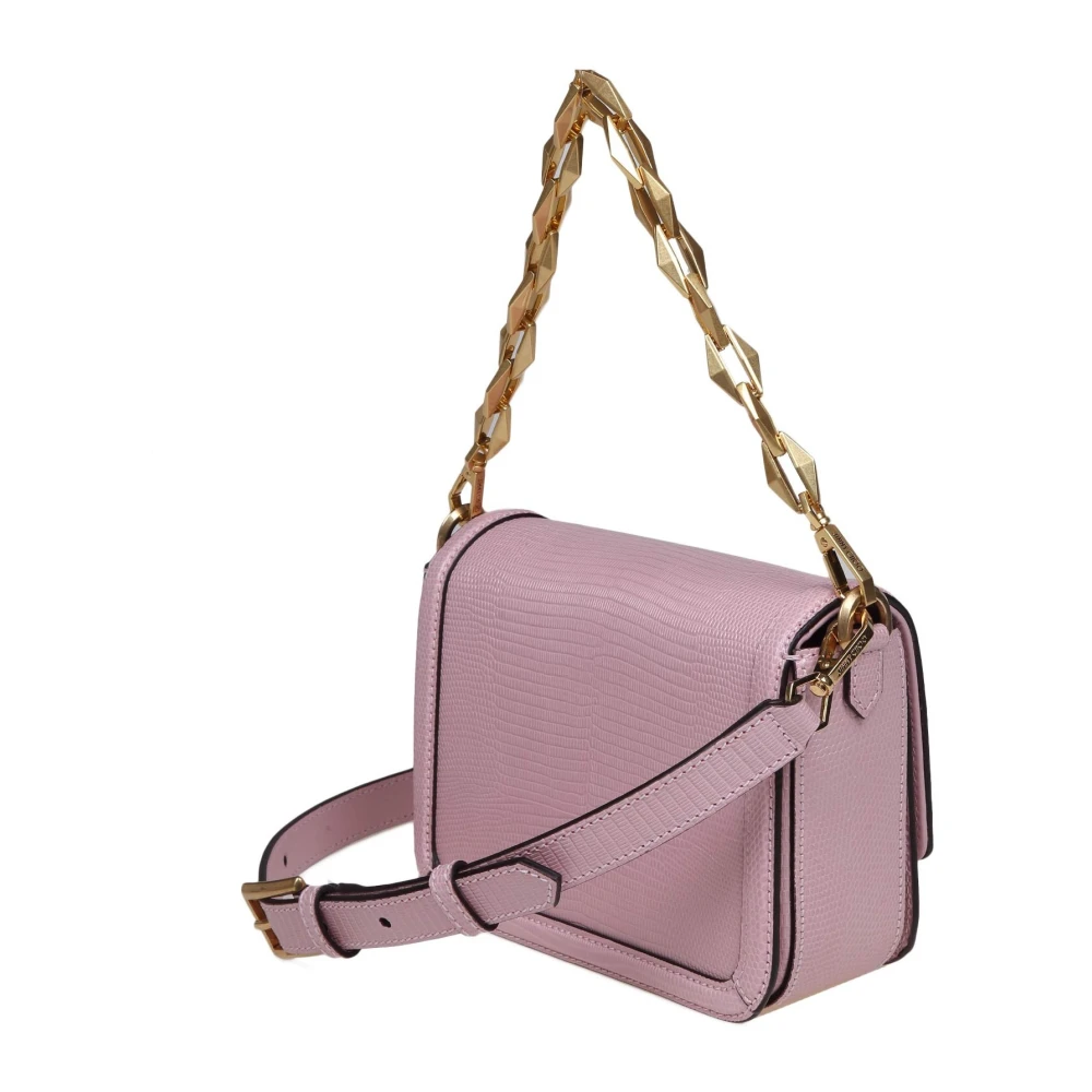 Jimmy Choo Roze Slangeneffect Leren Crossbody Tas Pink Dames