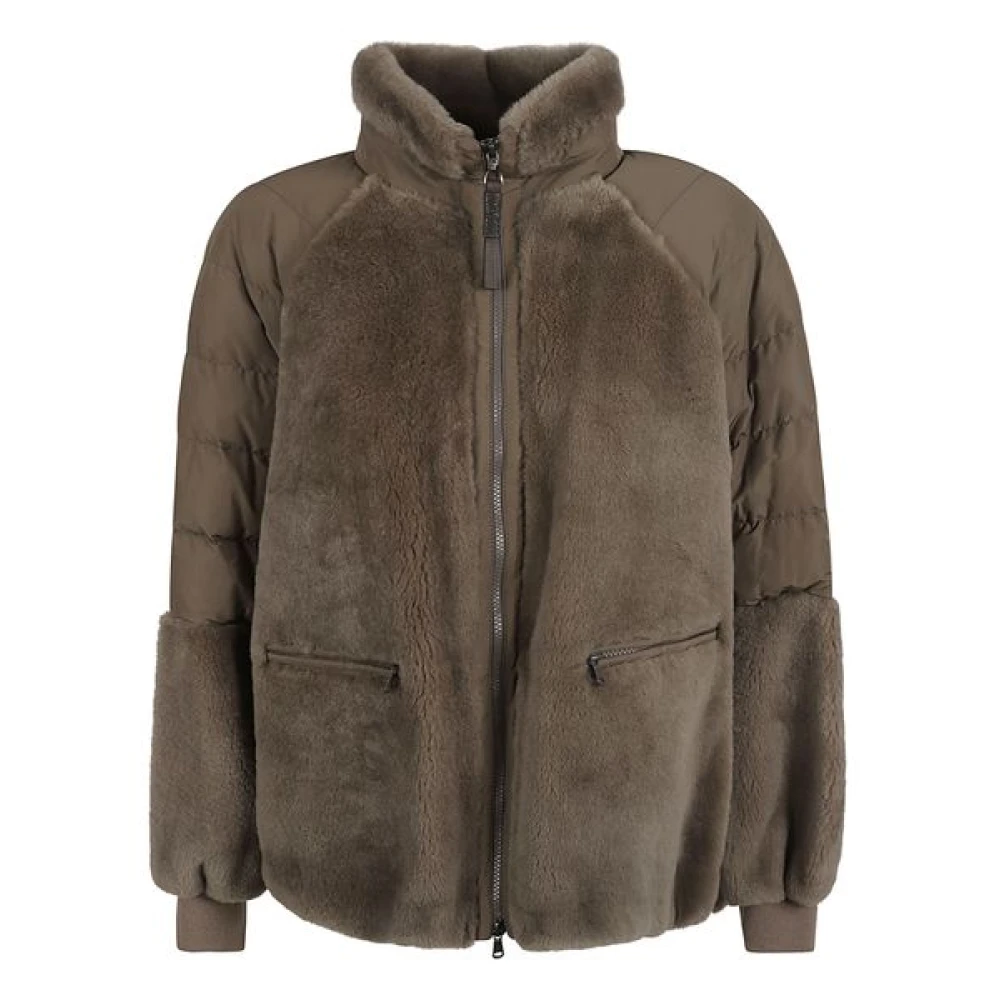 BRUNELLO CUCINELLI Faux Fur Shearling Jassen Gray Dames