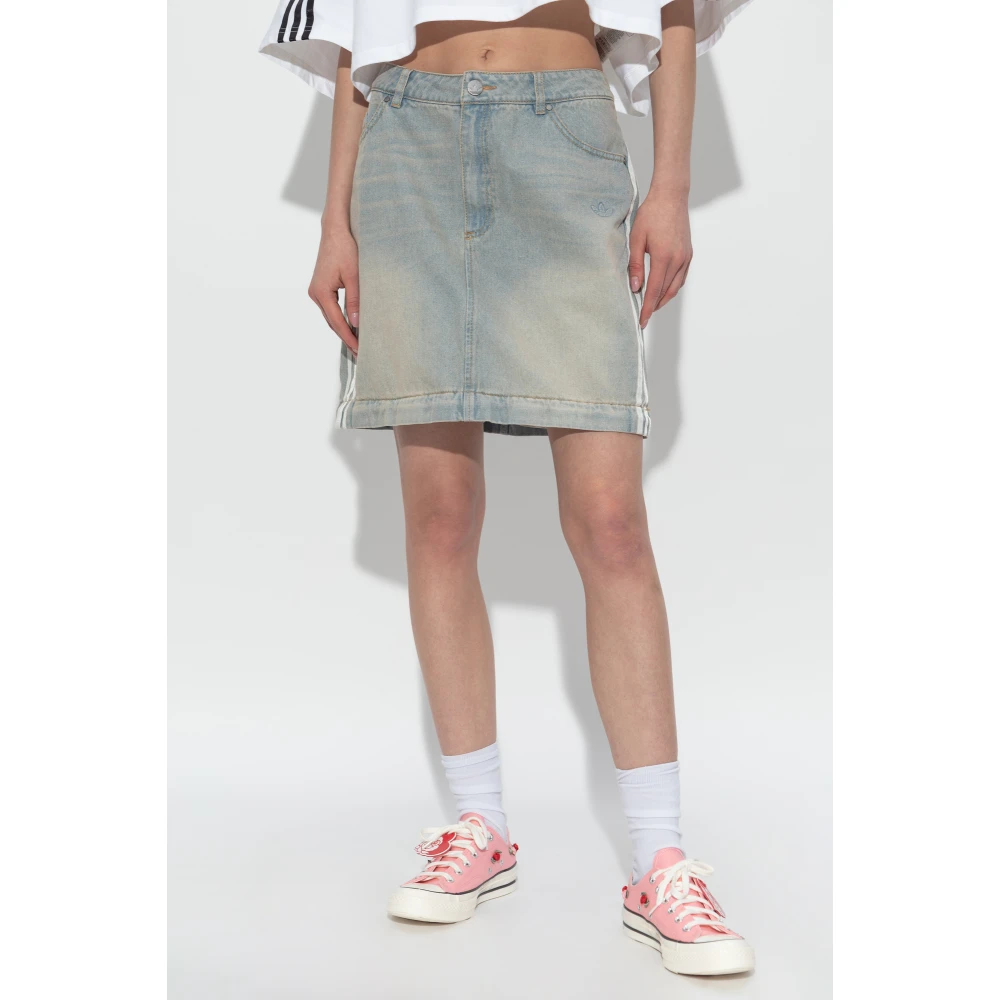 adidas Originals Denim rok Blue Dames