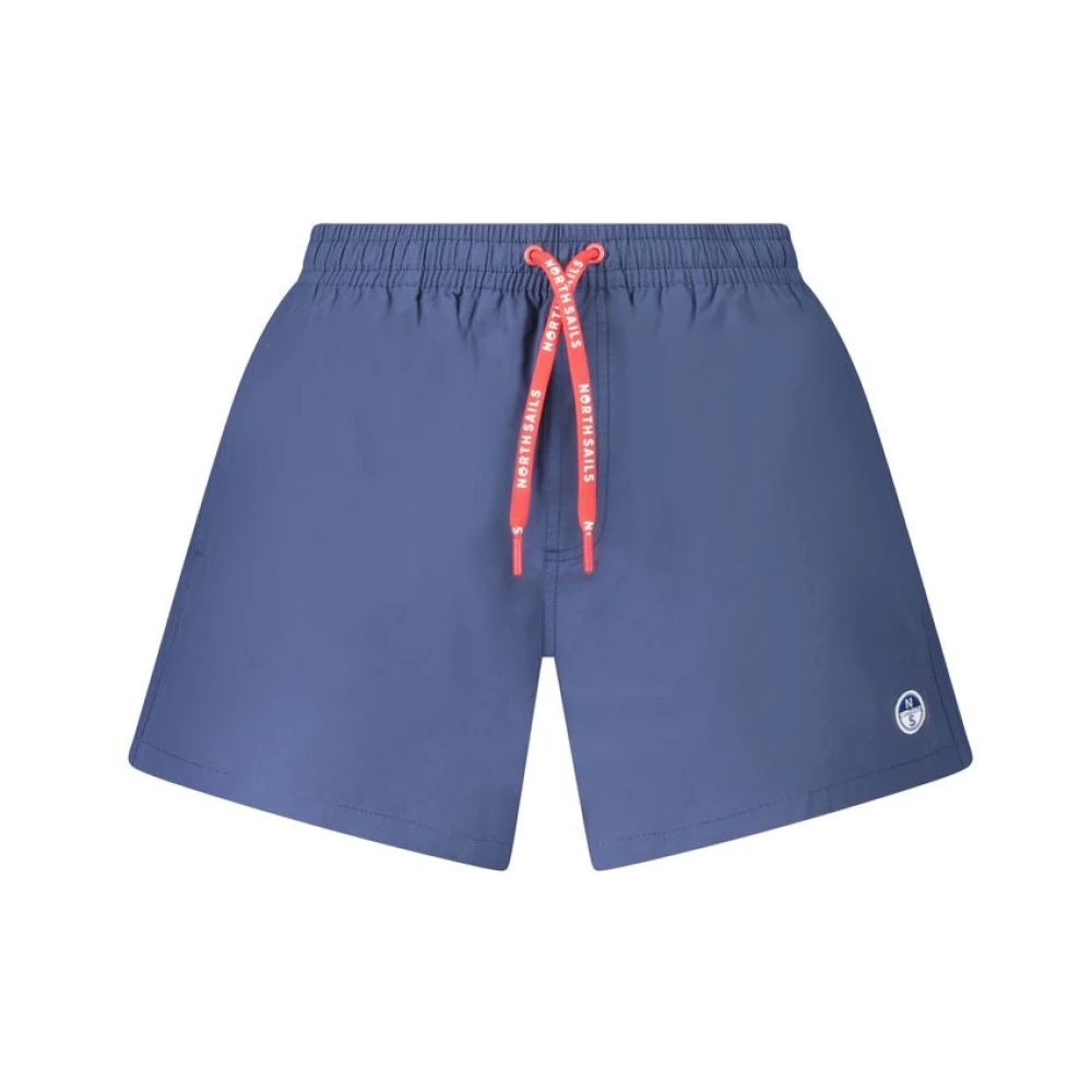 North Sails Men's Blue Beachwear, M, Cotton Swim Boxer With Ocean Details