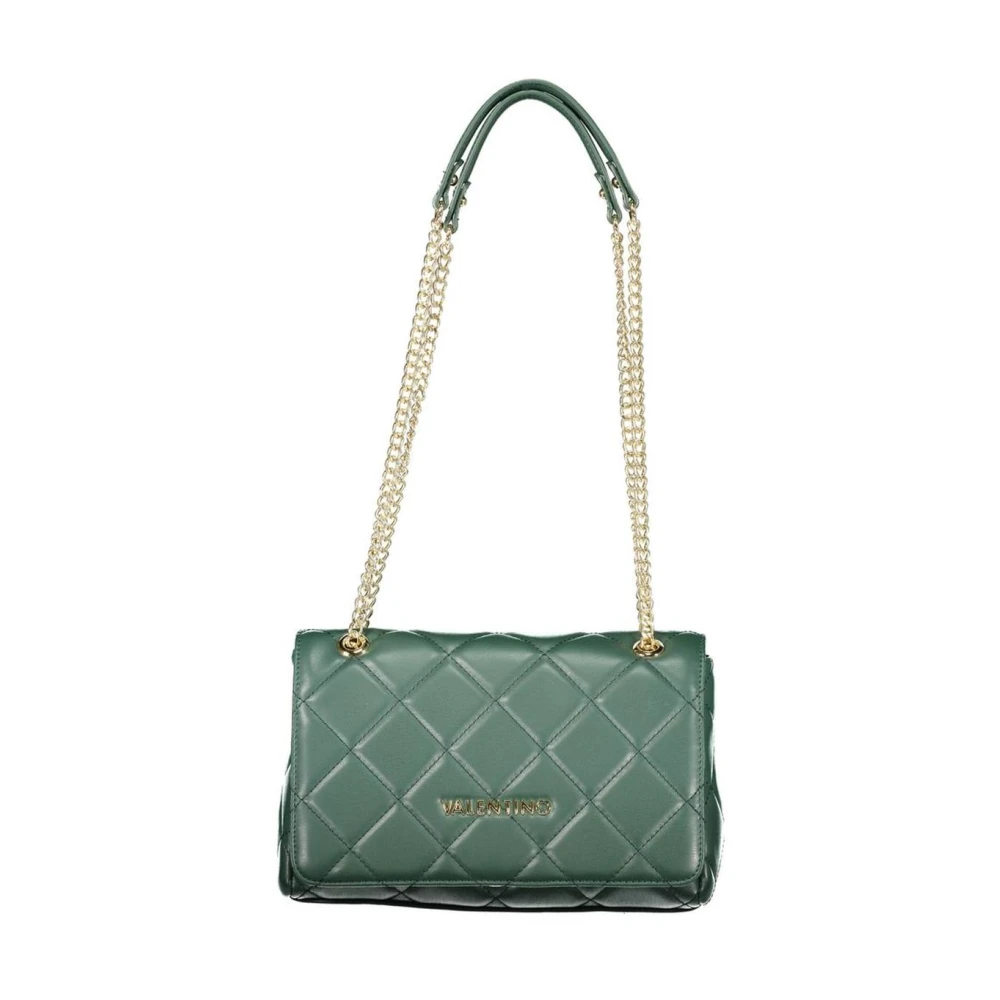 Valentino Women's Green Polyethylene Handbag With Textured Finish - Shoulder Bags - One Size - Bags