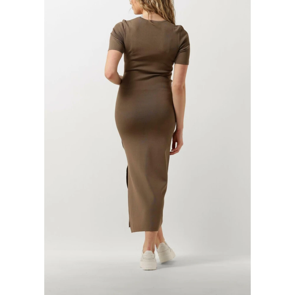 Gestuz Brielle Midi Jurk in Taupe Brown Dames