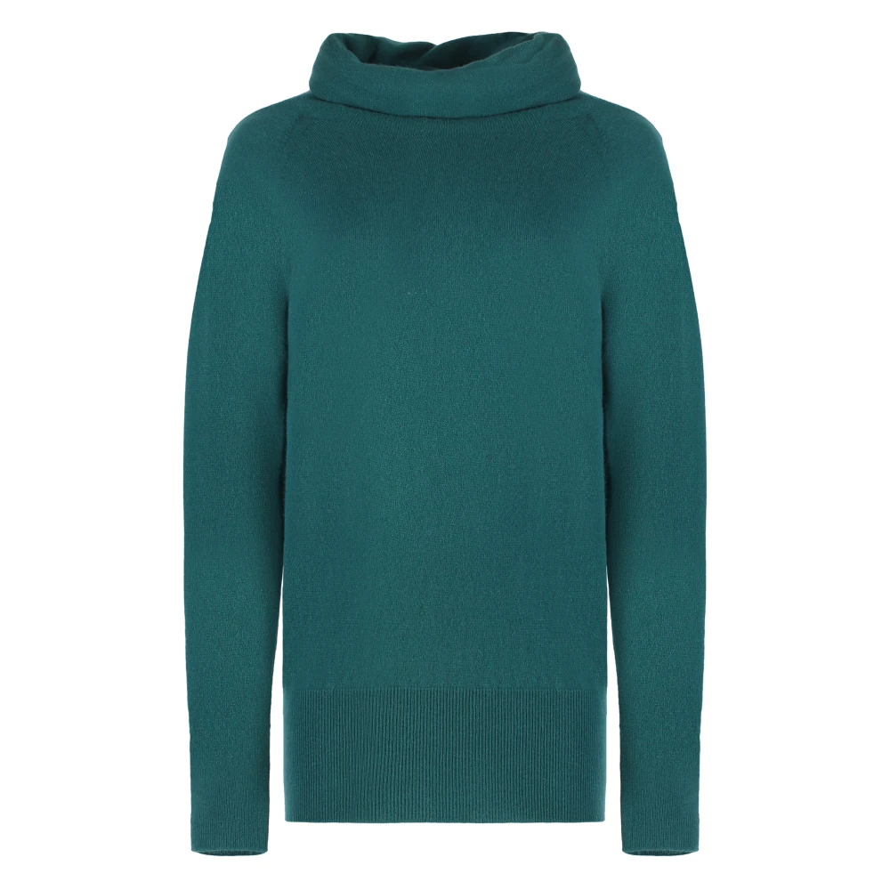 Malo Luxe Cashmere Turtleneck Pullover Green Dames