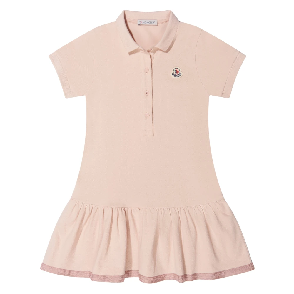 Moncler Women's Pink Pique Polo Dress With Logo Patch