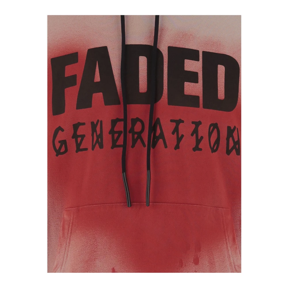 44 Label Group Rode katoenen hoodie met Faded Gen-print Multicolor Heren