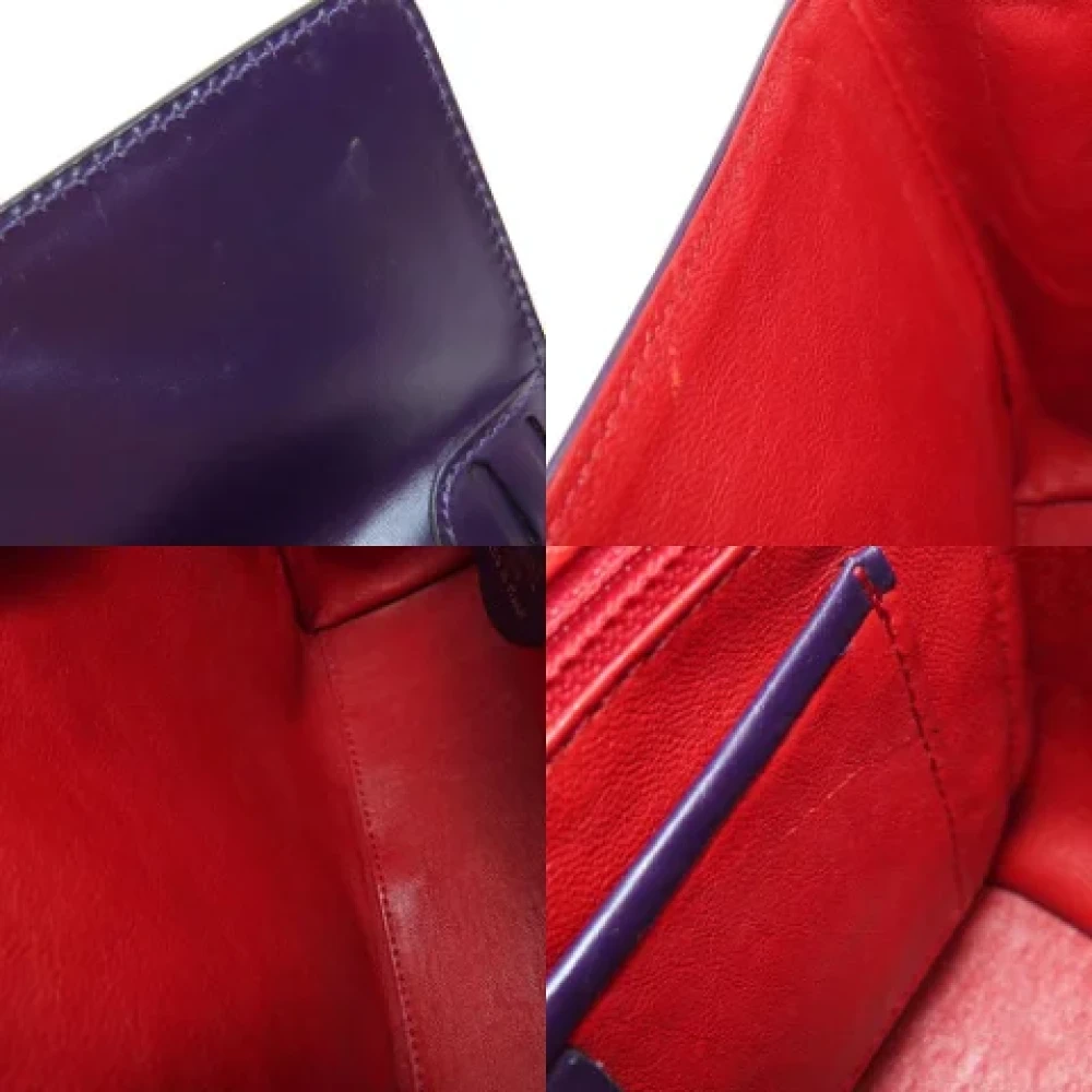 Celine Vintage Pre-owned Leather celine-bags Purple Dames