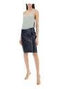 crocodile-effect-leather-skirt