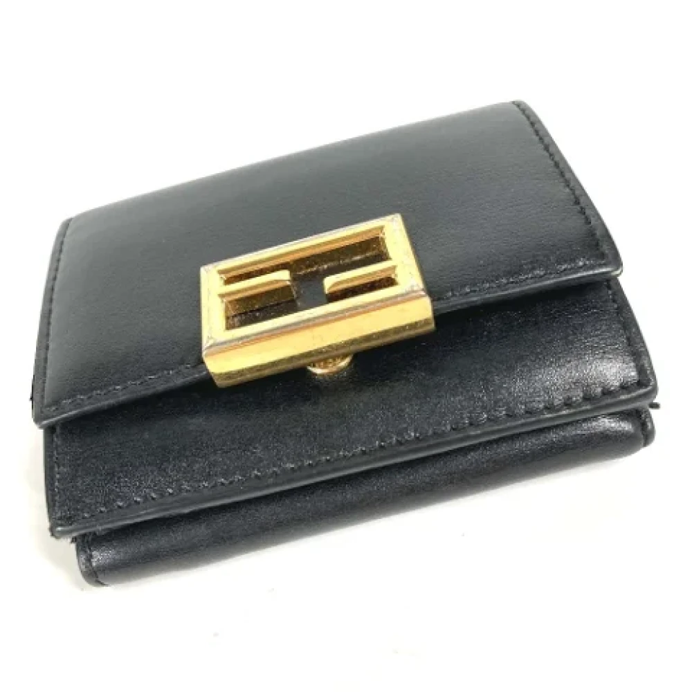 Fendi Vintage Pre-owned Leather wallets Black Dames