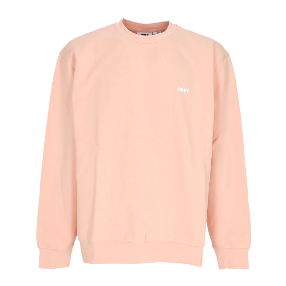 Obey Lichtgewicht Crewneck Sweatshirt Bold Box Fit Pink Heren