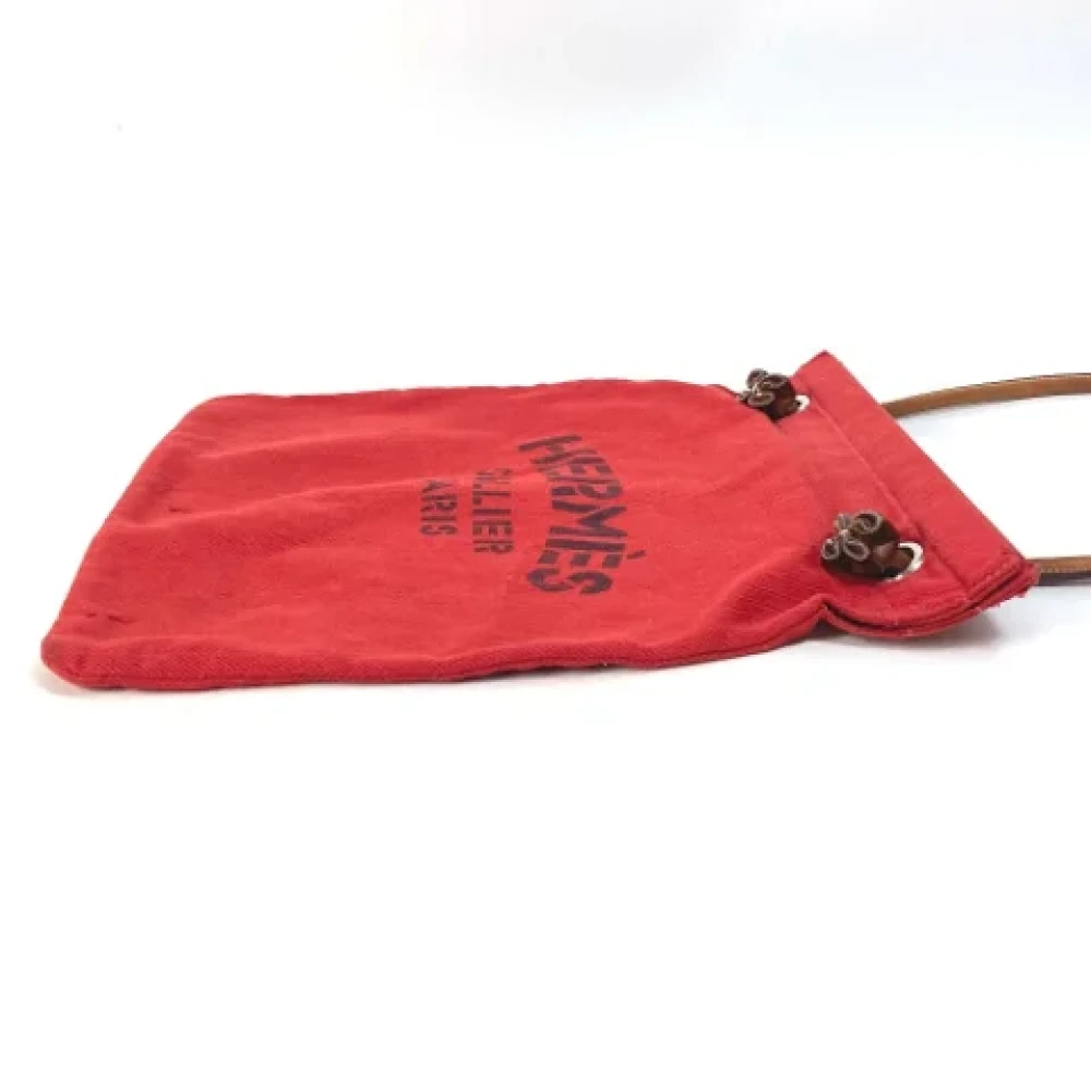 Hermès Vintage Pre-owned Cotton shoulder-bags Red Dames
