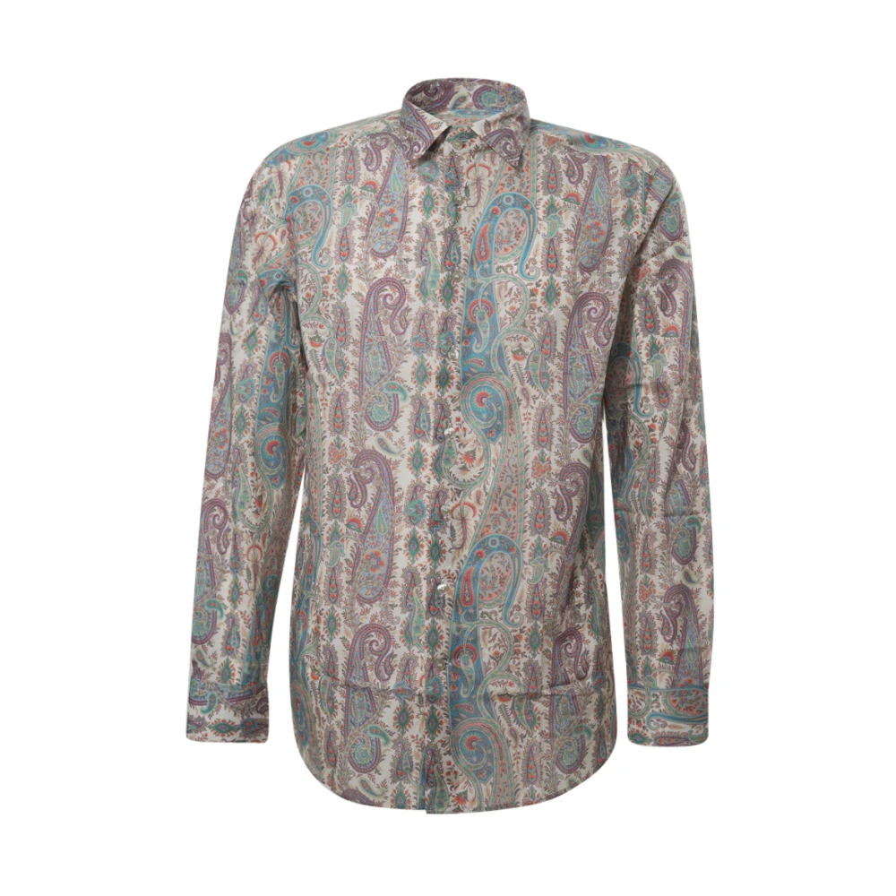 Etro Herr Multicolor Skjortor L, Bomull, Paisley Cotton Shirt