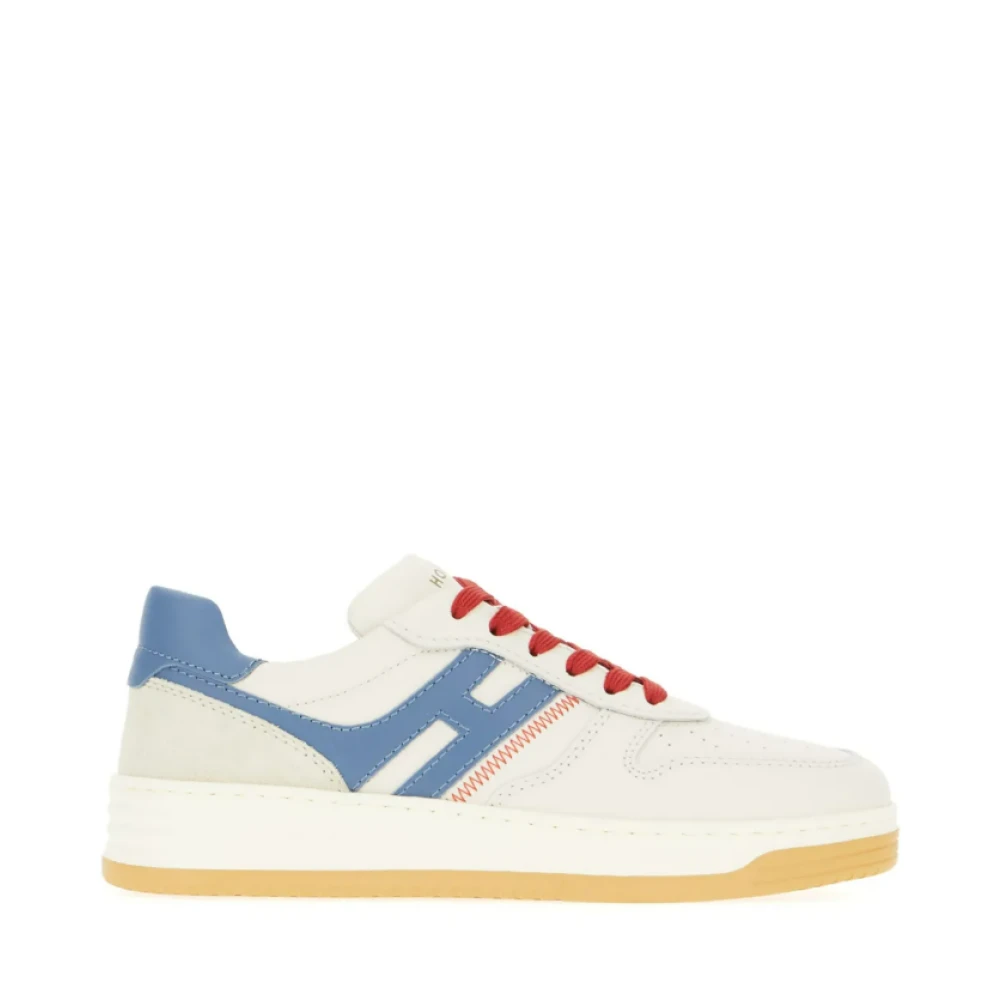 Hogan Women's White Sneakers, 3 Uk, Multicolour Leather Trainers With Side H