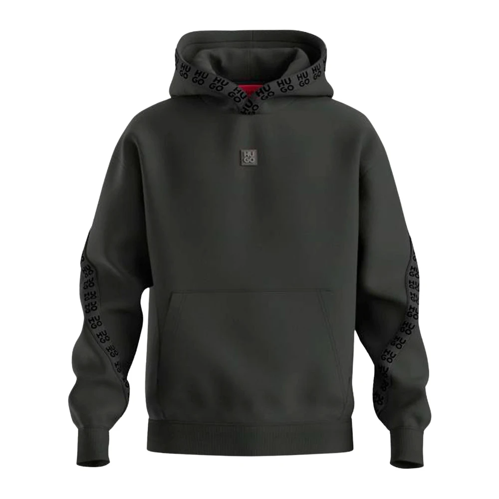 Hugo Boss Zwarte trui met logodetails Black Heren