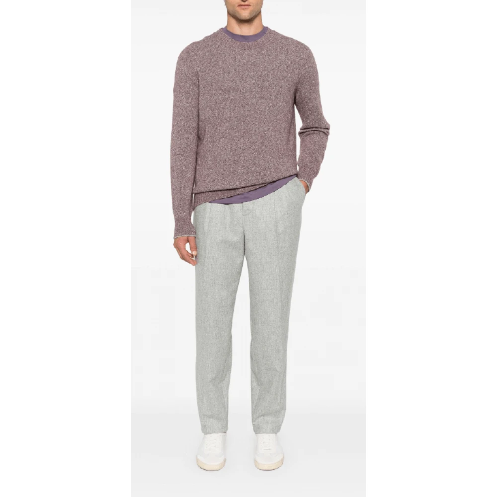 BRUNELLO CUCINELLI Lichtgrijze wollen broek met trekkoord Gray Heren