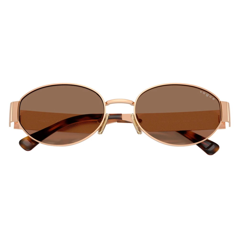 Vogue Eyewear Gold/Brown Vo4362s 515273 Woman Sunglasses Metal Round Normal - Image 3