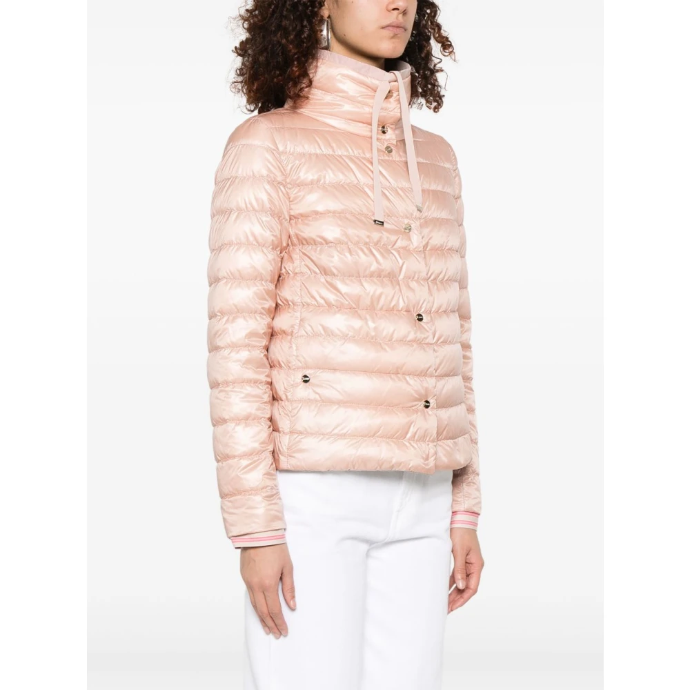 Herno Roze Gewatteerde Jas met Strik Pink Dames