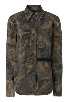 Camicia in cotone a fantasia camouflage