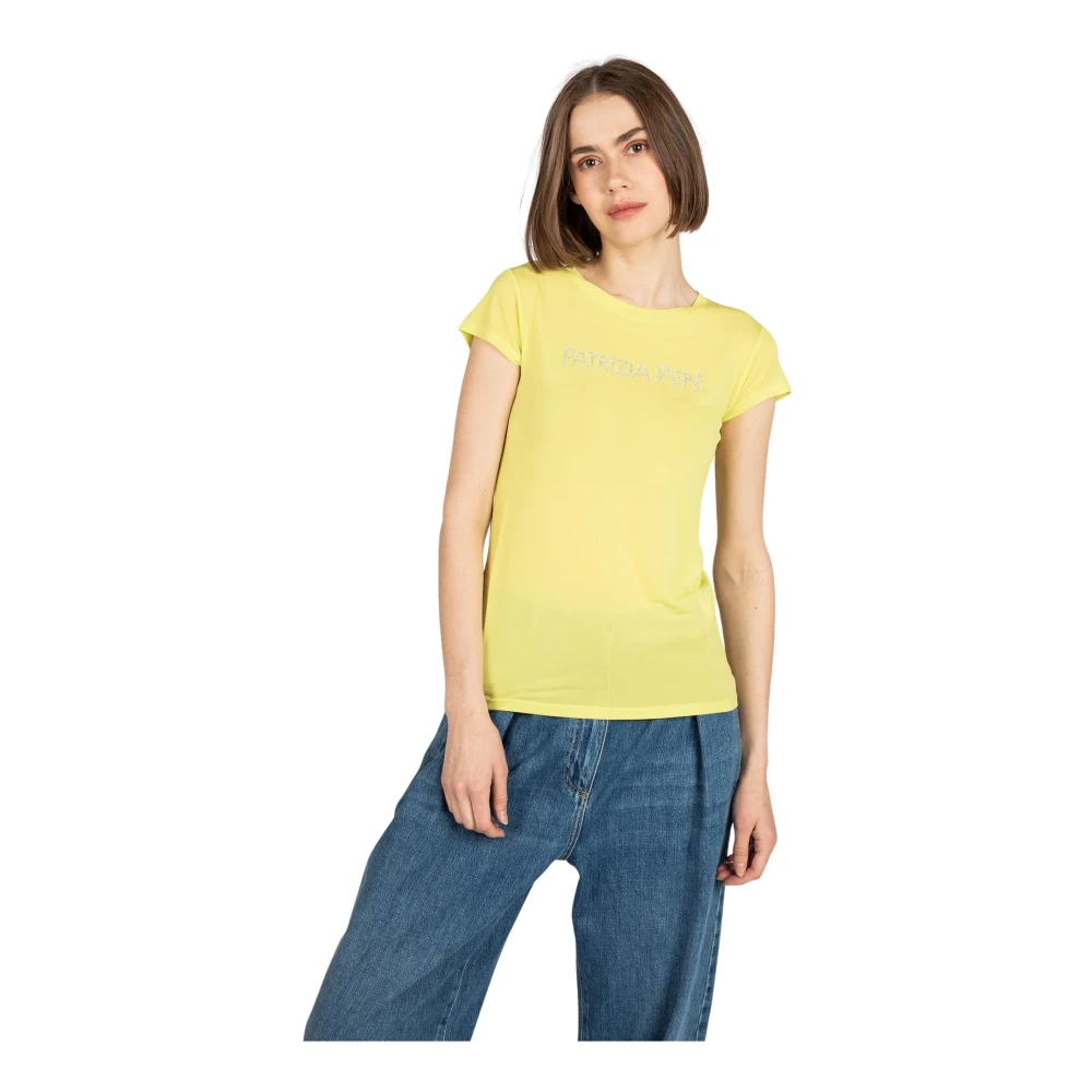 Patrizia Pepe Anpassad Jetfly T-Shirt Yellow, Dam