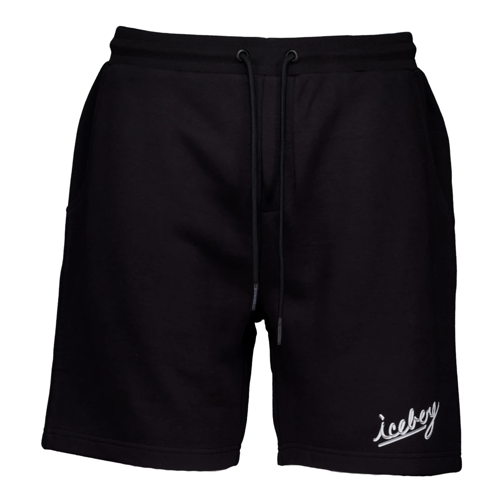 Iceberg Korte Jersey Shorts Black Heren