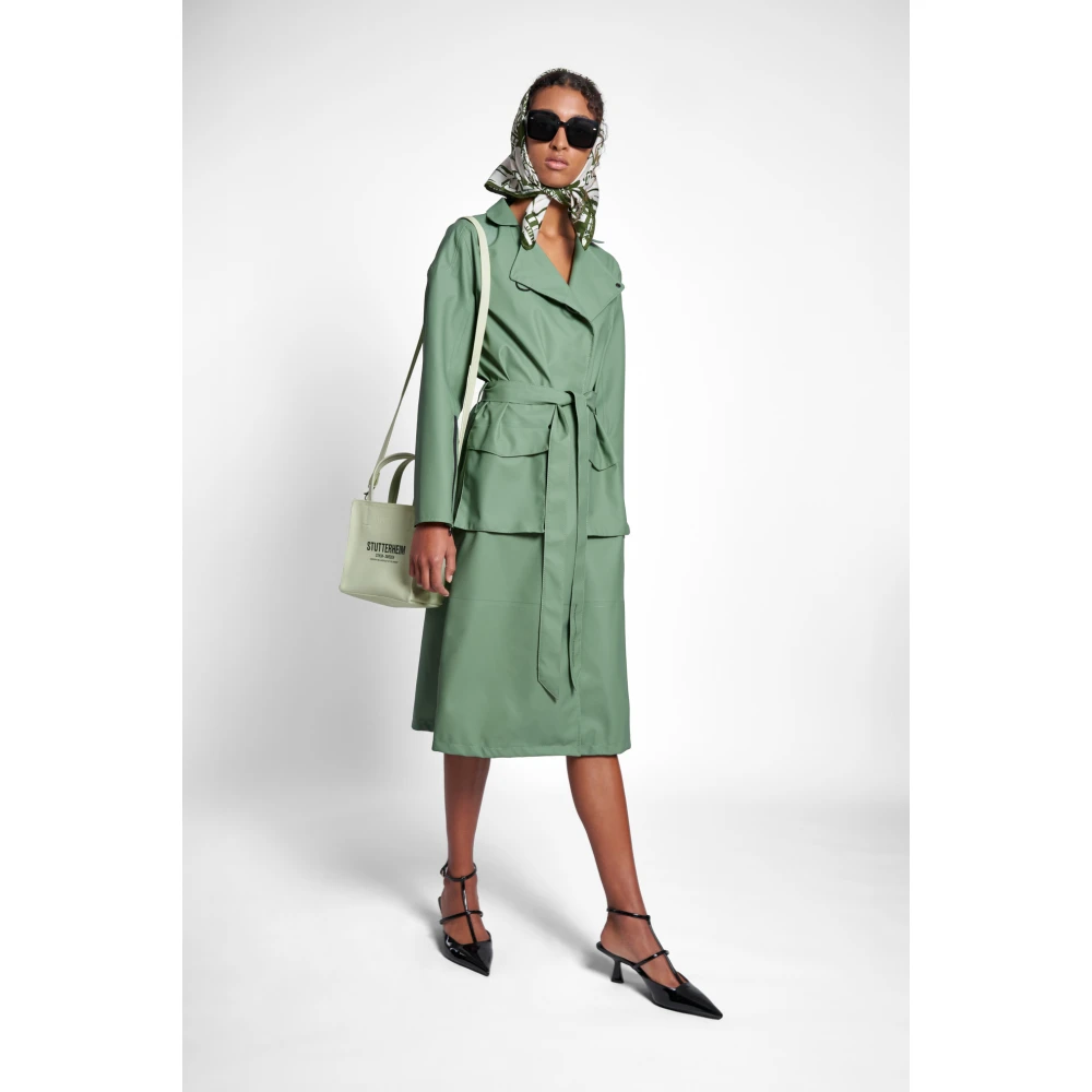 Stutterheim Gebelde Trenchcoat met Modern Ontwerp Green Dames