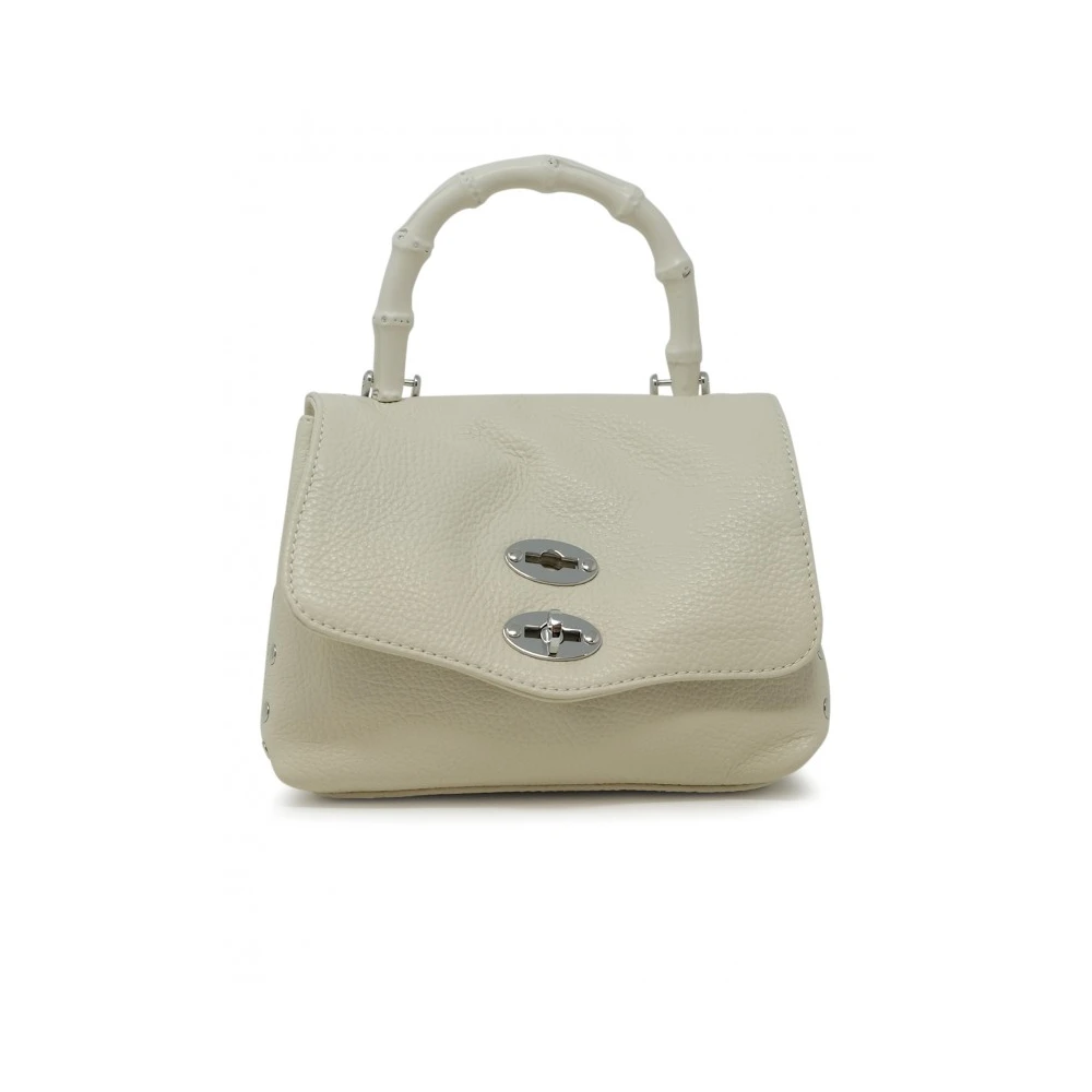 Zanellato Witte Schoudertas Elegante Leren Handtas Beige Dames