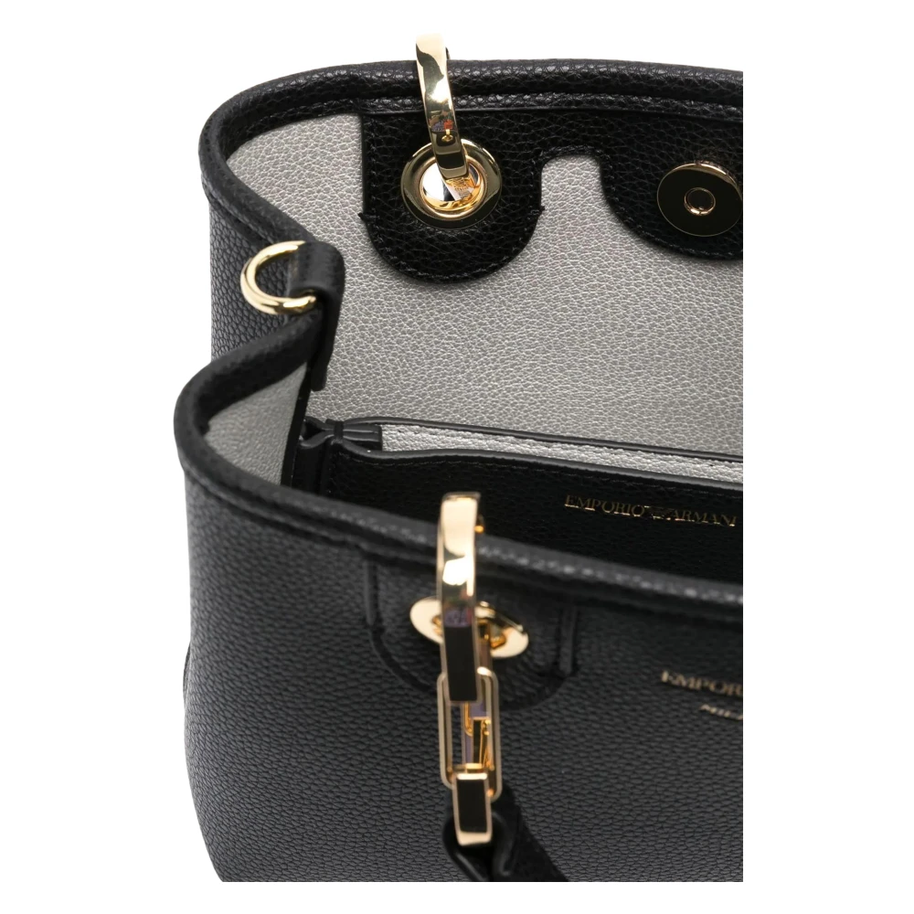 Emporio Armani Multicolor Leren Handtas met Magneetsluiting Black Dames