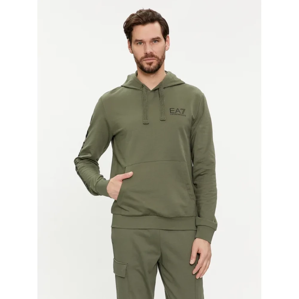 Emporio Armani EA7 Hoodie met Cappuccio Green Heren