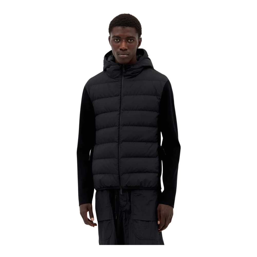 Moncler Cardigan met gewatteerde voorkant Black Heren