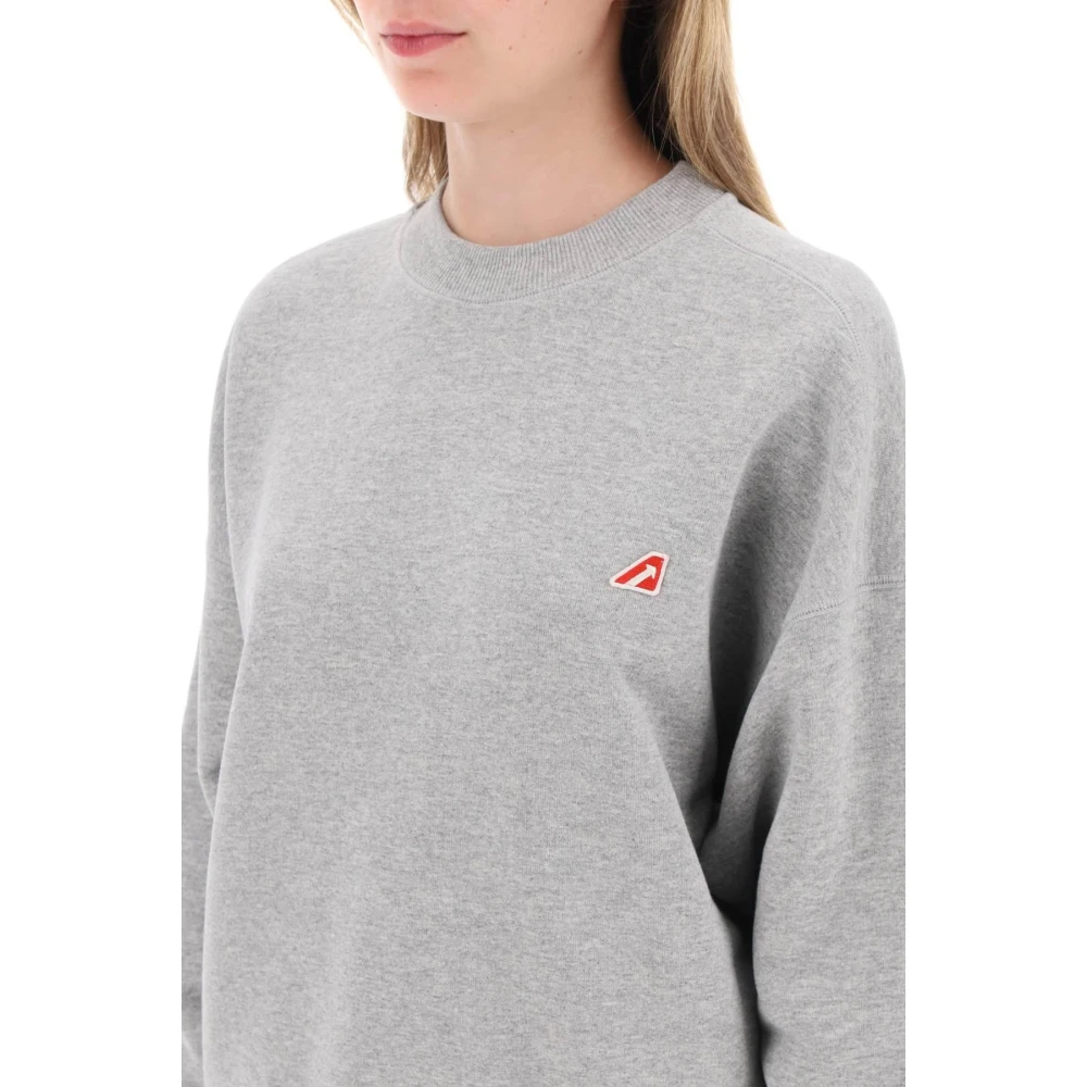 Autry Sweatshirt met logo patch Gray Dames