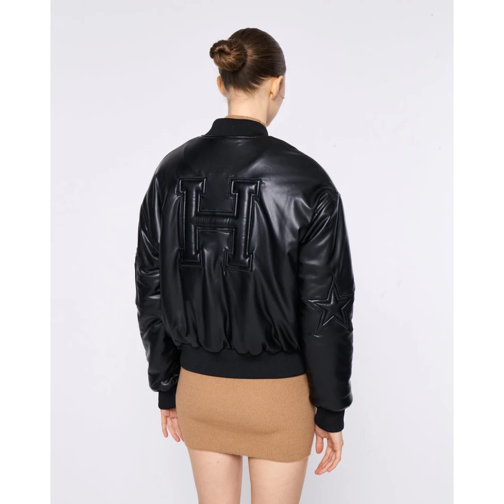 Silvian Heach Bomber in ecopelle Black Dames