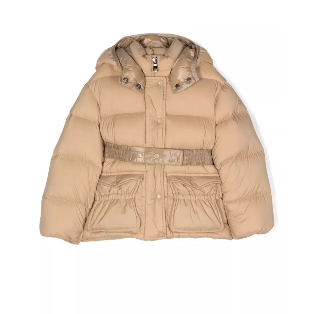 Moncler Quiltad jacka med bälte för barn Beige, Flicka