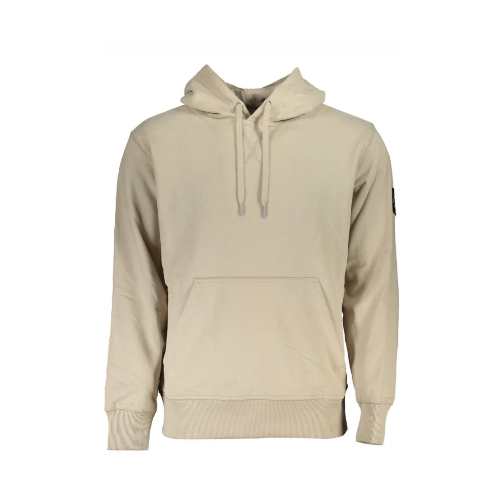 Calvin Klein Men's Beige Hoodies, 2XL, Cozy Hooded Cotton Sweatshirt