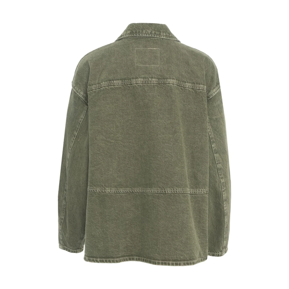 American vintage Groene Denim Oversized Jack Ss25 Green Dames