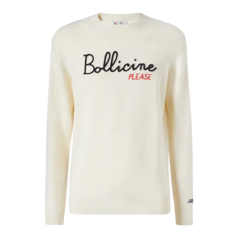 Mc2 Saint Barth Men's White Round-Neck Knitwear, 2XL, Heron Jumper