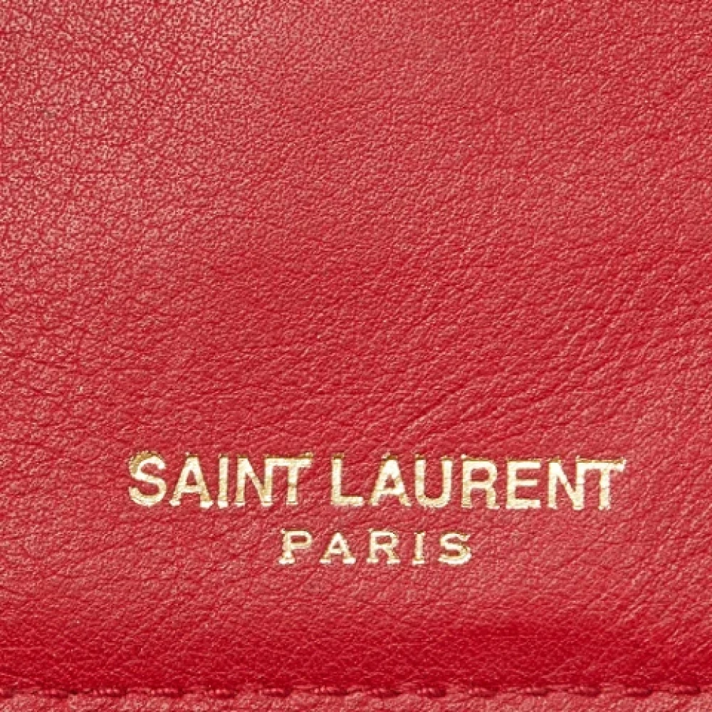 Yves Saint Laurent Vintage Pre-owned Leather wallets Red Dames