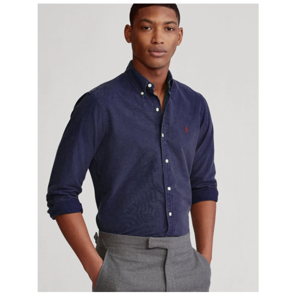 Polo Ralph Lauren Navy Oxford Slim Fit Button-Down Overhemd Blue Heren