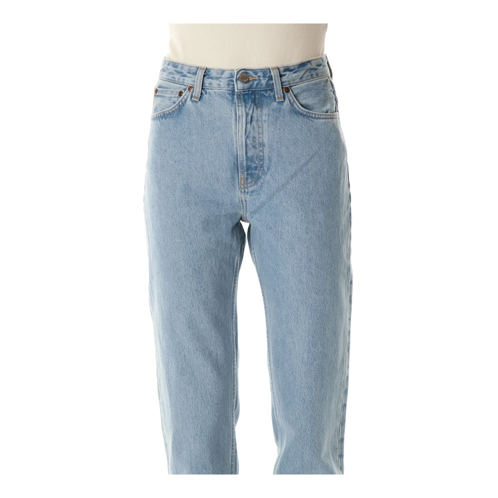 Nudie Jeans High Waist Straight Fit Jeans Blue Dames