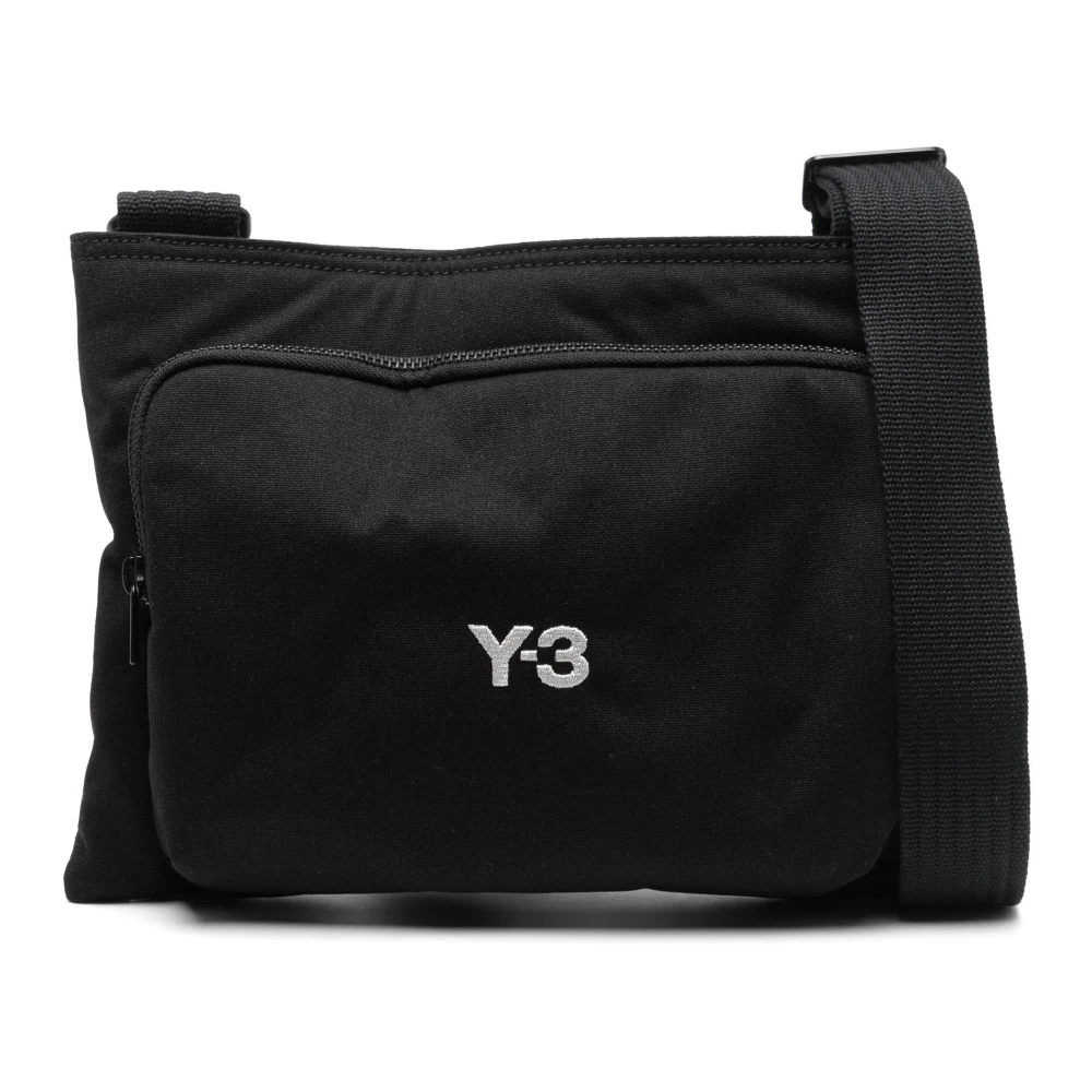 Y-3 Zwarte Sacoche Tas met Logo Print Black Dames
