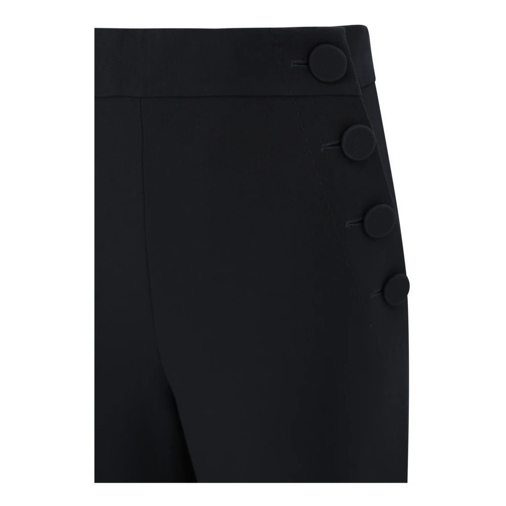 Max Mara Studio Rina Wijde Pijp Knoopzak Broek Blue Dames