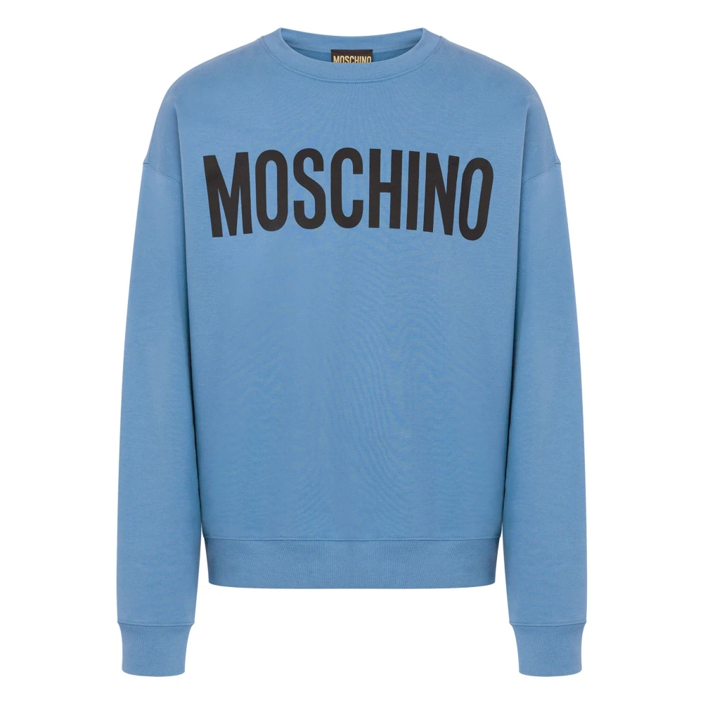 Moschino Heldere Blauwe Klassieke Logo Sweater Blue Heren