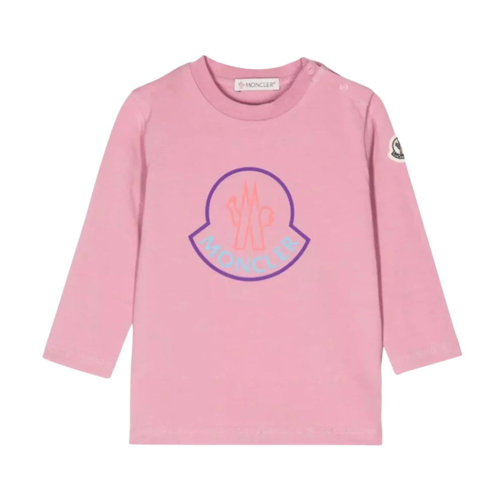 Moncler Rosa Logot-shirt för barn Pink, Unisex