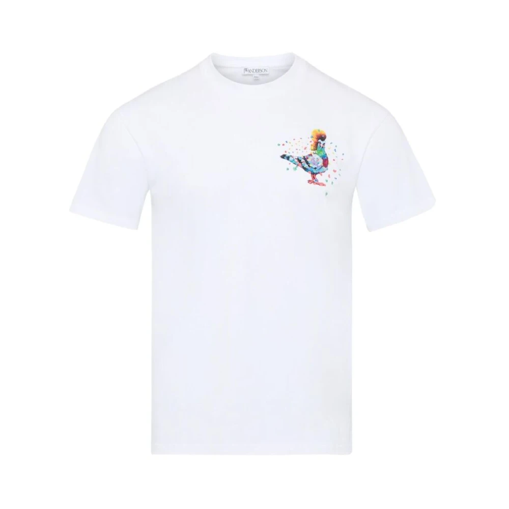 JW Anderson Grafische Print Katoenen T-shirt White Heren